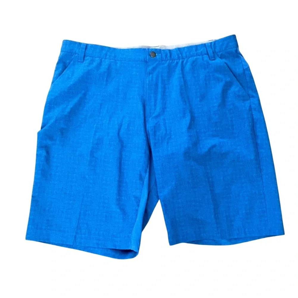 Adidas Men's Bright Blue Flat-Front Golf Shorts 40